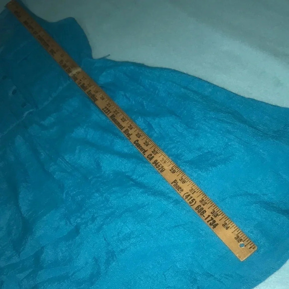 AGB turquoise sleeveless lined midi dress chest pockets button front NEW size M - Picture 9 of 11